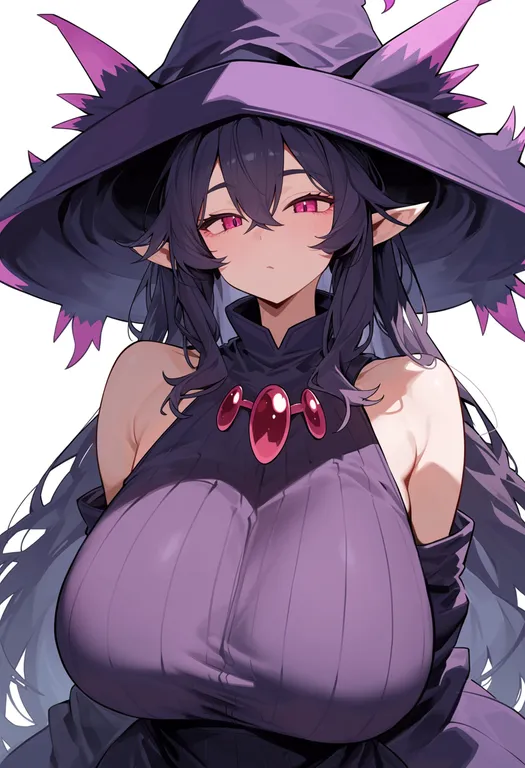 masterpiece, best quality, score_7, safe, mismagius, solo, upper body, simple background — by k3scat, made with ComfyUI