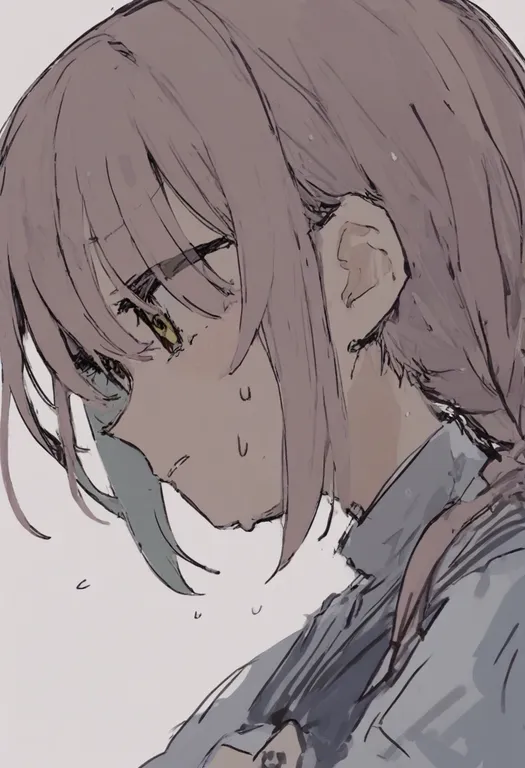 masterpiece, best quality, general, sweat, 1girl, solo, simple background — by k3scat, made with ComfyUI