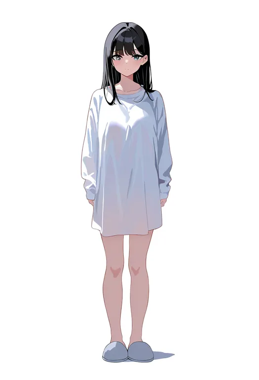 masterpiece, best quality, newest, absurdres, highres, safe, white_slippers, 1girl, solo, simple_background — by k3scat, made with ComfyUI