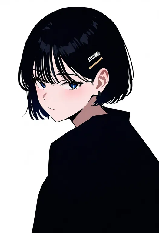 masterpiece, best quality, newest, absurdres, highres, safe, hairpin, 1girl, solo, simple_background — by k3scat, made with ComfyUI