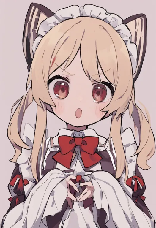 masterpiece, best quality, general, red bowtie, 1girl, solo, upper body, simple background — by k3scat, made with ComfyUI