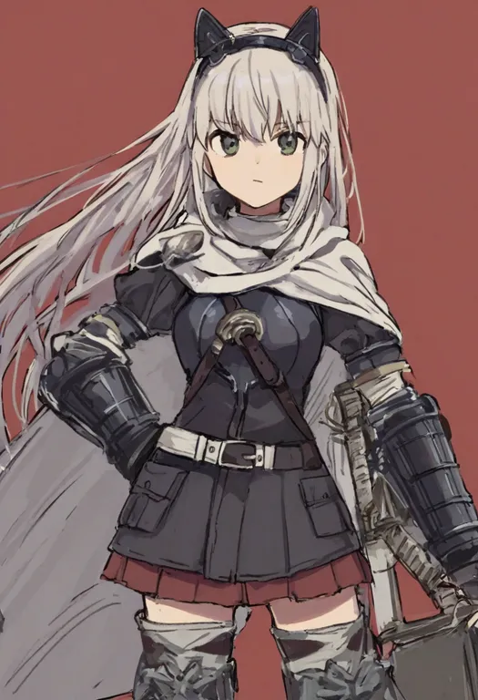 masterpiece, best quality, general, fortissimo, 1girl, solo, simple background — by k3scat, made with ComfyUI