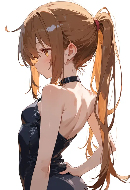 masterpiece, best quality, score_7, safe, fumizuki (kancolle), solo, upper body, simple background — by k3scat, made with ComfyUI