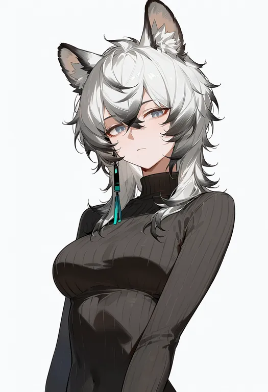 masterpiece, best quality, score_7, safe, silverash (arknights), arknights, solo, upper body, simple background — by k3scat, made with ComfyUI
