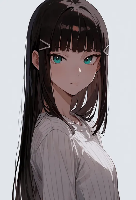 masterpiece, best quality, score_7, safe, kurosawa dia, solo, upper body, simple background — by k3scat, made with ComfyUI