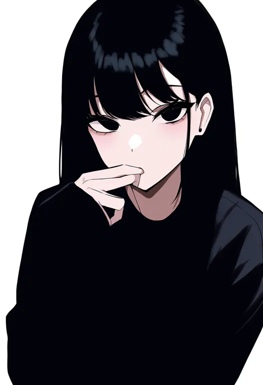 masterpiece, best quality, newest, absurdres, highres, safe, finger_in_own_mouth, 1girl, solo, simple_background — by k3scat, made with ComfyUI
