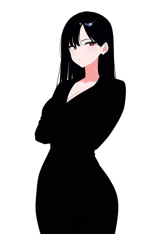 masterpiece, best quality, newest, absurdres, highres, safe, pencil_dress, 1girl, solo, simple_background — by k3scat, made with ComfyUI
