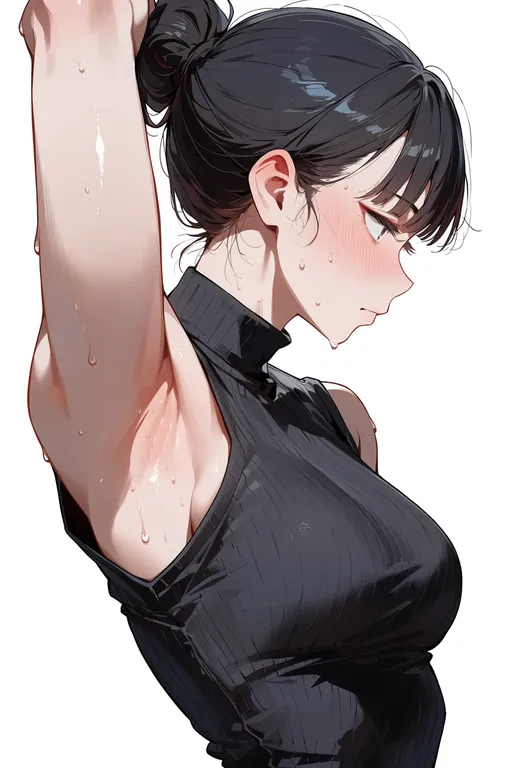 masterpiece, best quality, score_7, safe, suzi q, solo, upper body, simple background — by k3scat, made with ComfyUI