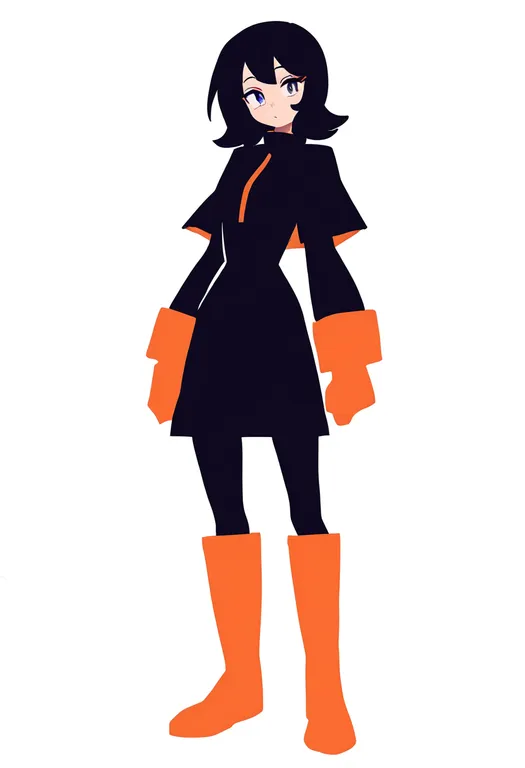 masterpiece, best quality, newest, absurdres, highres, safe, orange_boots, 1girl, solo, simple_background — by k3scat, made with ComfyUI