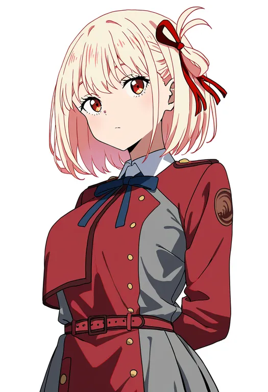 masterpiece, best quality, newest, absurdres, highres, safe, lycoris_uniform, 1girl, solo, simple_background — by k3scat, made with ComfyUI