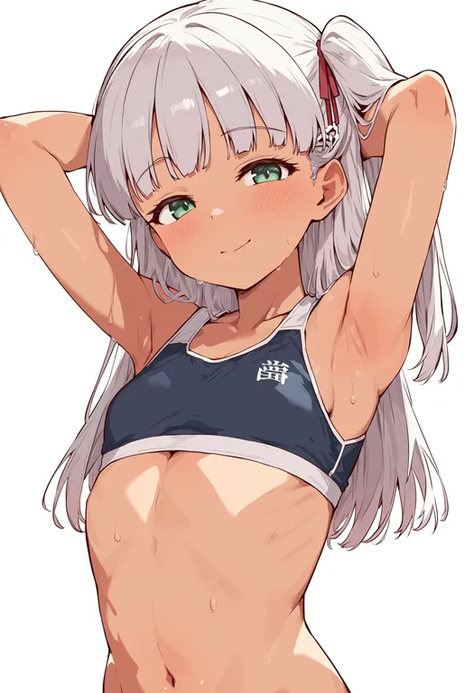 masterpiece, best quality, score_7, safe, maestrale (kancolle), solo, upper body, simple background — by k3scat, made with ComfyUI
