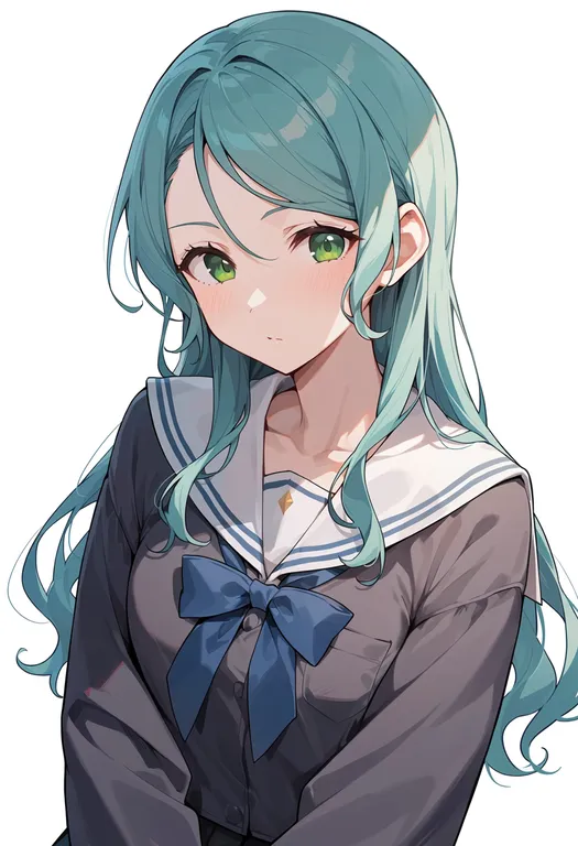 masterpiece, best quality, score_7, safe, hikawa sayo, solo, upper body, simple background — by k3scat, made with ComfyUI