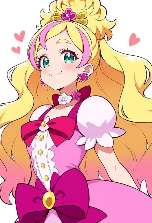masterpiece, best quality, score_7, safe, cure flora, solo, upper body, simple background — by k3scat, made with ComfyUI