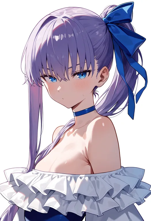 masterpiece, best quality, score_7, safe, meltryllis (swimsuit lancer) (fate), solo, upper body, simple background — by k3scat, made with ComfyUI
