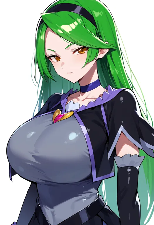masterpiece, best quality, score_7, safe, regina (precure), precure, solo, upper body, simple background — by k3scat, made with ComfyUI
