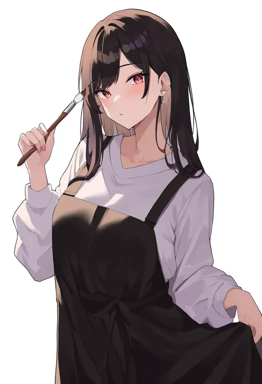 masterpiece, best quality, newest, absurdres, highres, safe, art_brush, 1girl, solo, simple_background — by k3scat, made with ComfyUI