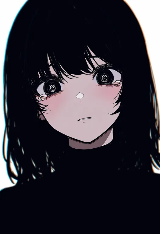 masterpiece, best quality, newest, absurdres, highres, safe, tearing_up, 1girl, solo, simple_background — by k3scat, made with ComfyUI