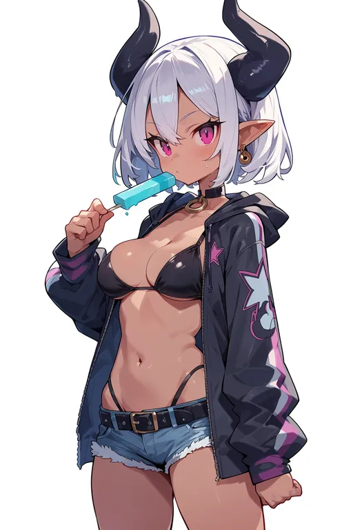 masterpiece, best quality, score_7, safe, makai senki disgaea 7, solo, simple background — by k3scat, made with ComfyUI