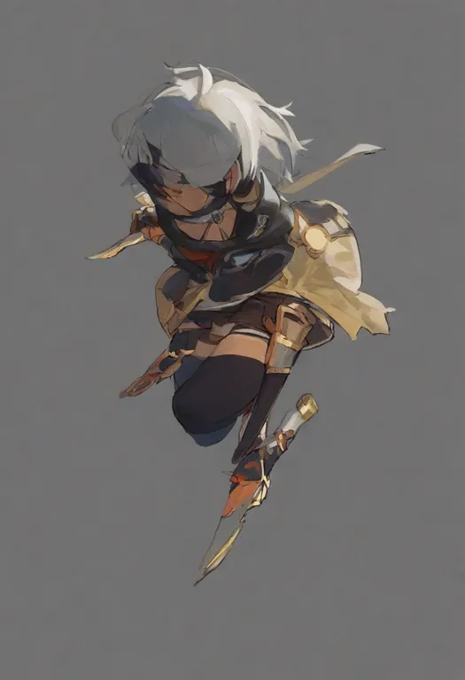 masterpiece, best quality, general, dagger, 1girl, solo, simple background — by k3scat, made with ComfyUI