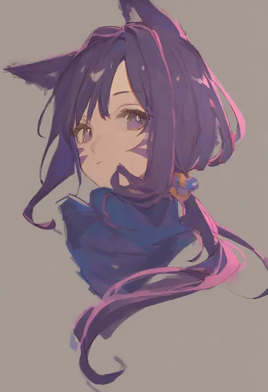 masterpiece, best quality, general, whisker markings, 1girl, solo, simple background — by k3scat, made with ComfyUI