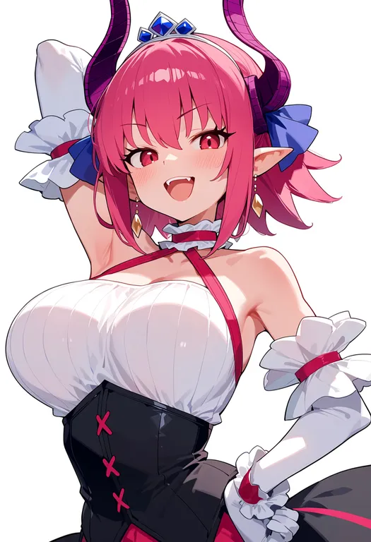 masterpiece, best quality, score_7, safe, elizabeth bathory (brave) (fate), solo, upper body, simple background — by k3scat, made with ComfyUI