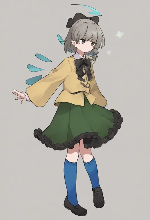 masterpiece, best quality, general, blue socks, 1girl, solo, simple background — by k3scat, made with ComfyUI