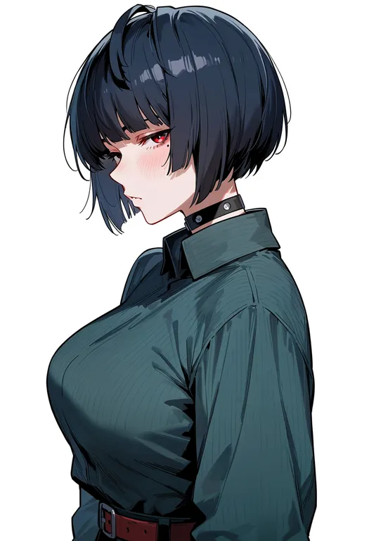 masterpiece, best quality, score_7, safe, takemi tae, solo, upper body, simple background — by k3scat, made with ComfyUI