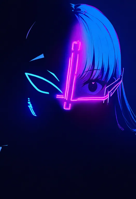 masterpiece, best quality, newest, absurdres, highres, safe, neon_lights, 1girl, solo, simple_background — by k3scat, made with ComfyUI