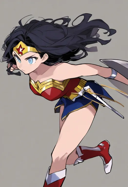 masterpiece, best quality, general, wonder woman (series), solo, simple background — by k3scat, made with ComfyUI