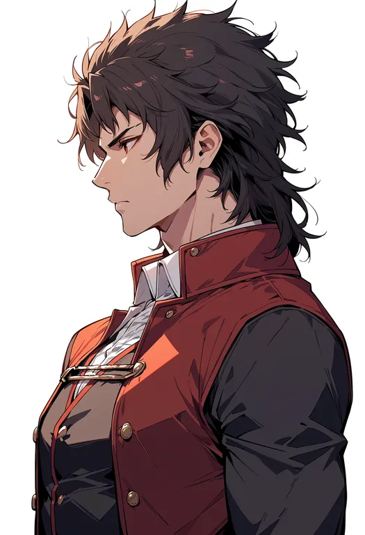 masterpiece, best quality, score_7, safe, hijikata toshizou (fate), solo, upper body, simple background — by k3scat, made with ComfyUI
