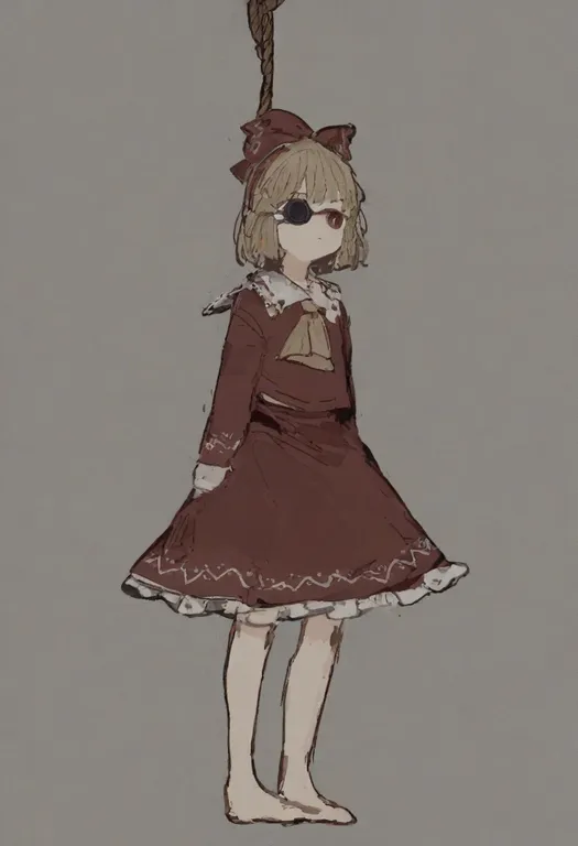 masterpiece, best quality, general, noose, 1girl, solo, simple background — by k3scat, made with ComfyUI