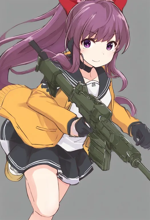 masterpiece, best quality, general, battle girl high school, solo, simple background — by k3scat, made with ComfyUI