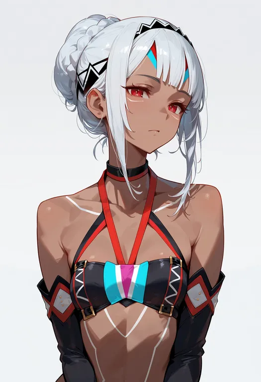 masterpiece, best quality, score_7, safe, altera (fate), solo, upper body, simple background — by k3scat, made with ComfyUI
