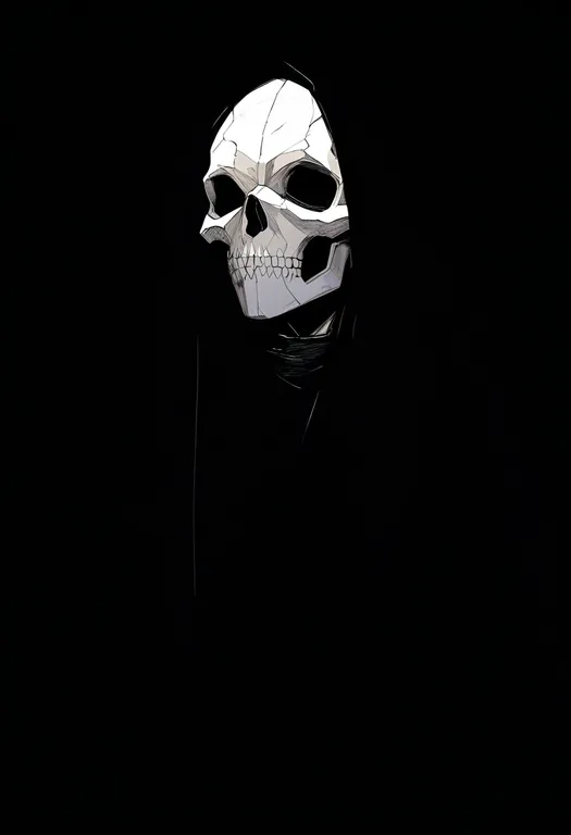 masterpiece, best quality, newest, absurdres, highres, safe, skull_mask, 1girl, solo, simple_background — by k3scat, made with ComfyUI
