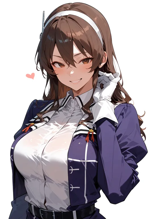 masterpiece, best quality, score_7, safe, ashigara (kancolle), solo, upper body, simple background — by k3scat, made with ComfyUI