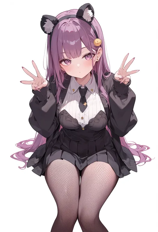 masterpiece, best quality, score_7, safe, summon night x, solo, simple background — by k3scat, made with ComfyUI