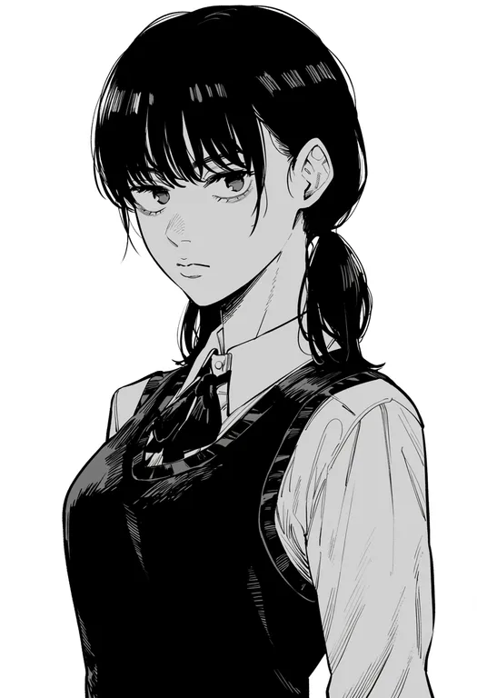 masterpiece, best quality, score_7, safe, mitaka asa, solo, upper body, simple background — by k3scat, made with ComfyUI