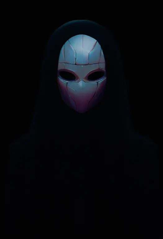 masterpiece, best quality, newest, absurdres, highres, safe, masked, 1girl, solo, simple_background — by k3scat, made with ComfyUI
