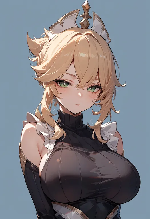 masterpiece, best quality, score_7, safe, nicole (genshin impact), genshin impact, solo, upper body, simple background — by k3scat, made with ComfyUI