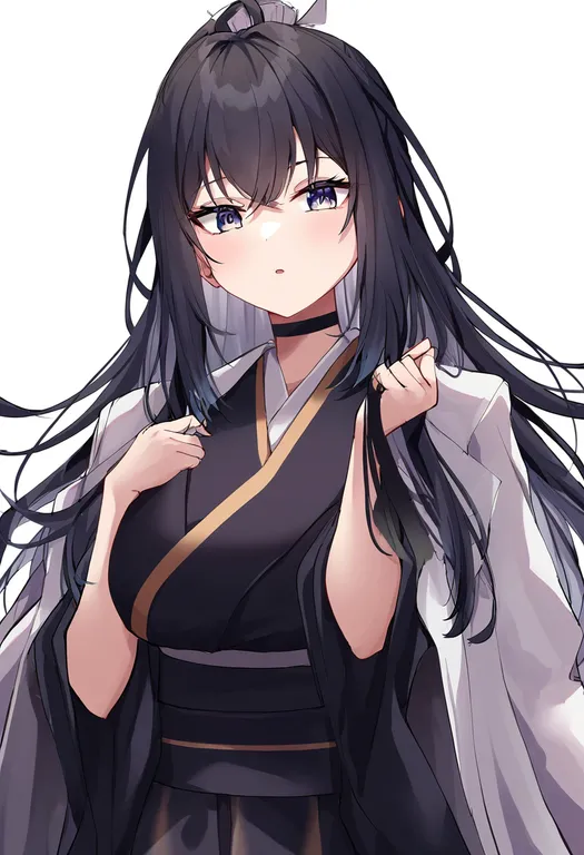 masterpiece, best quality, newest, absurdres, highres, safe, shikigami_no_shiro, solo, simple_background — by k3scat, made with ComfyUI