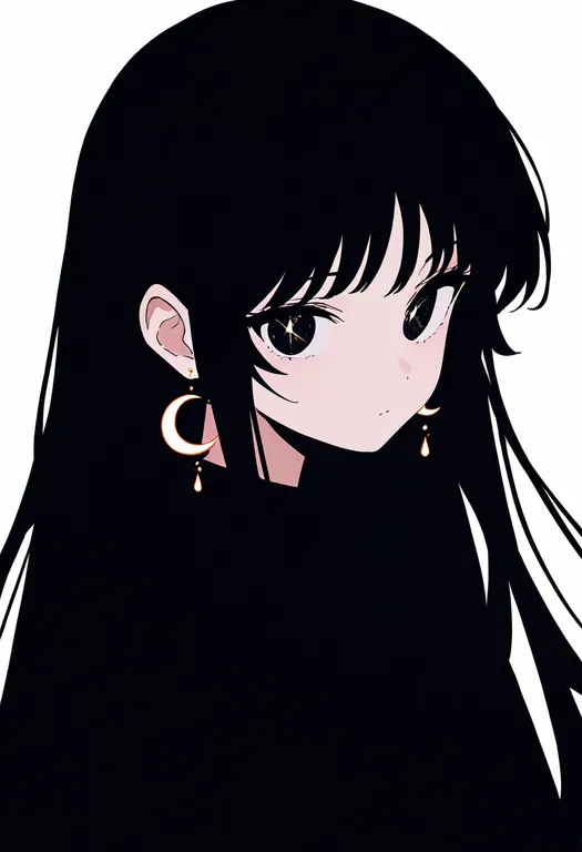 masterpiece, best quality, newest, absurdres, highres, safe, crescent_earrings, 1girl, solo, simple_background — by k3scat, made with ComfyUI