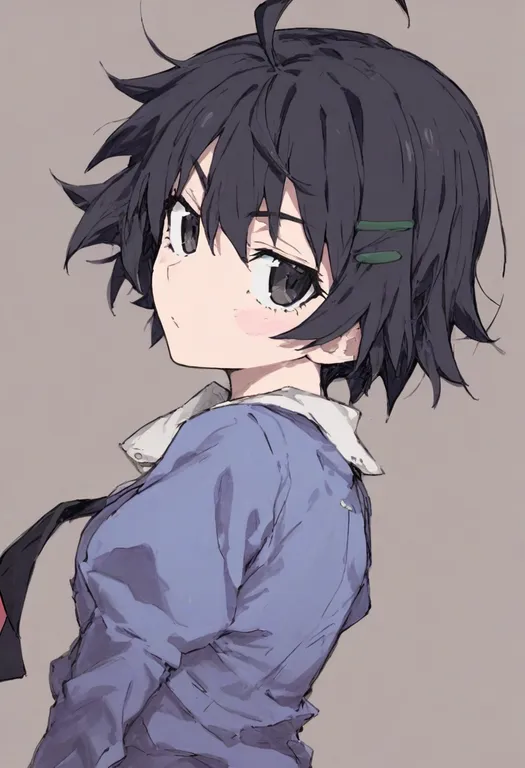 masterpiece, best quality, general, bakemonogatari, solo, simple background — by k3scat, made with ComfyUI