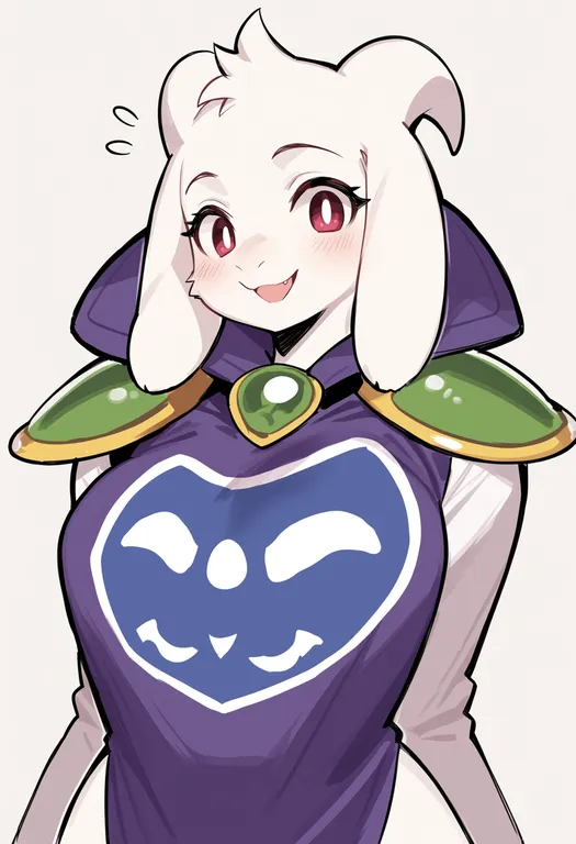 masterpiece, best quality, score_7, safe, asriel dreemurr, solo, upper body, simple background — by k3scat, made with ComfyUI