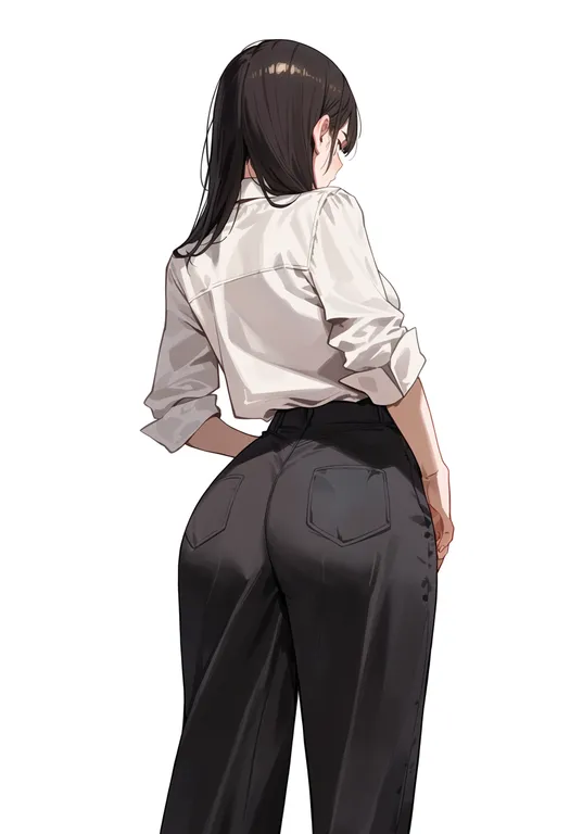 masterpiece, best quality, score_7, safe, unworn clothes, 1girl, solo, simple background — by k3scat, made with ComfyUI