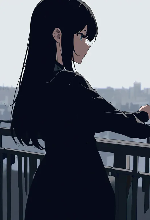 masterpiece, best quality, newest, absurdres, highres, safe, balcony, 1girl, solo, simple_background — by k3scat, made with ComfyUI