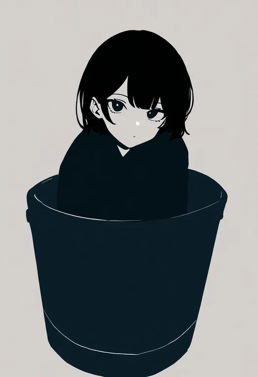 masterpiece, best quality, newest, absurdres, highres, safe, in_bucket, 1girl, solo, simple_background — by k3scat, made with ComfyUI