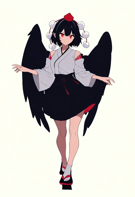 masterpiece, best quality, newest, absurdres, highres, safe, tengu-geta, 1girl, solo, simple_background — by k3scat, made with ComfyUI