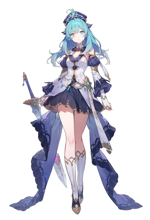 masterpiece, best quality, score_7, safe, atelier iris eternal mana, solo, simple background — by k3scat, made with ComfyUI