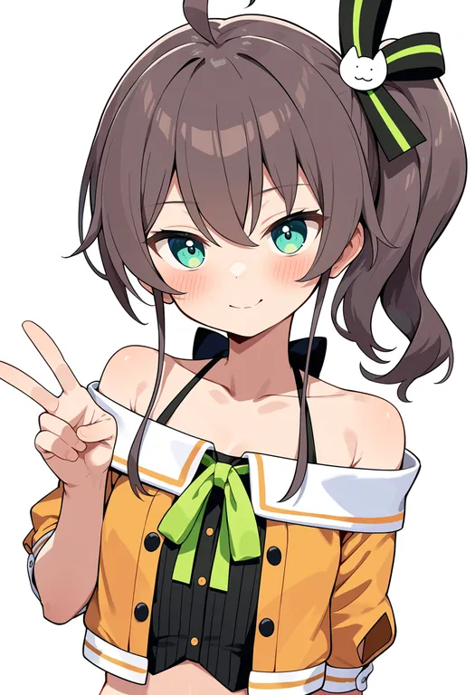 masterpiece, best quality, score_7, safe, natsuiro matsuri, solo, upper body, simple background — by k3scat, made with ComfyUI