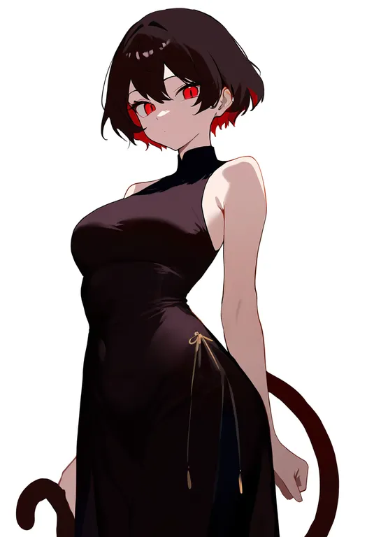 masterpiece, best quality, newest, absurdres, highres, safe, monkey_tail, 1girl, solo, simple_background — by k3scat, made with ComfyUI